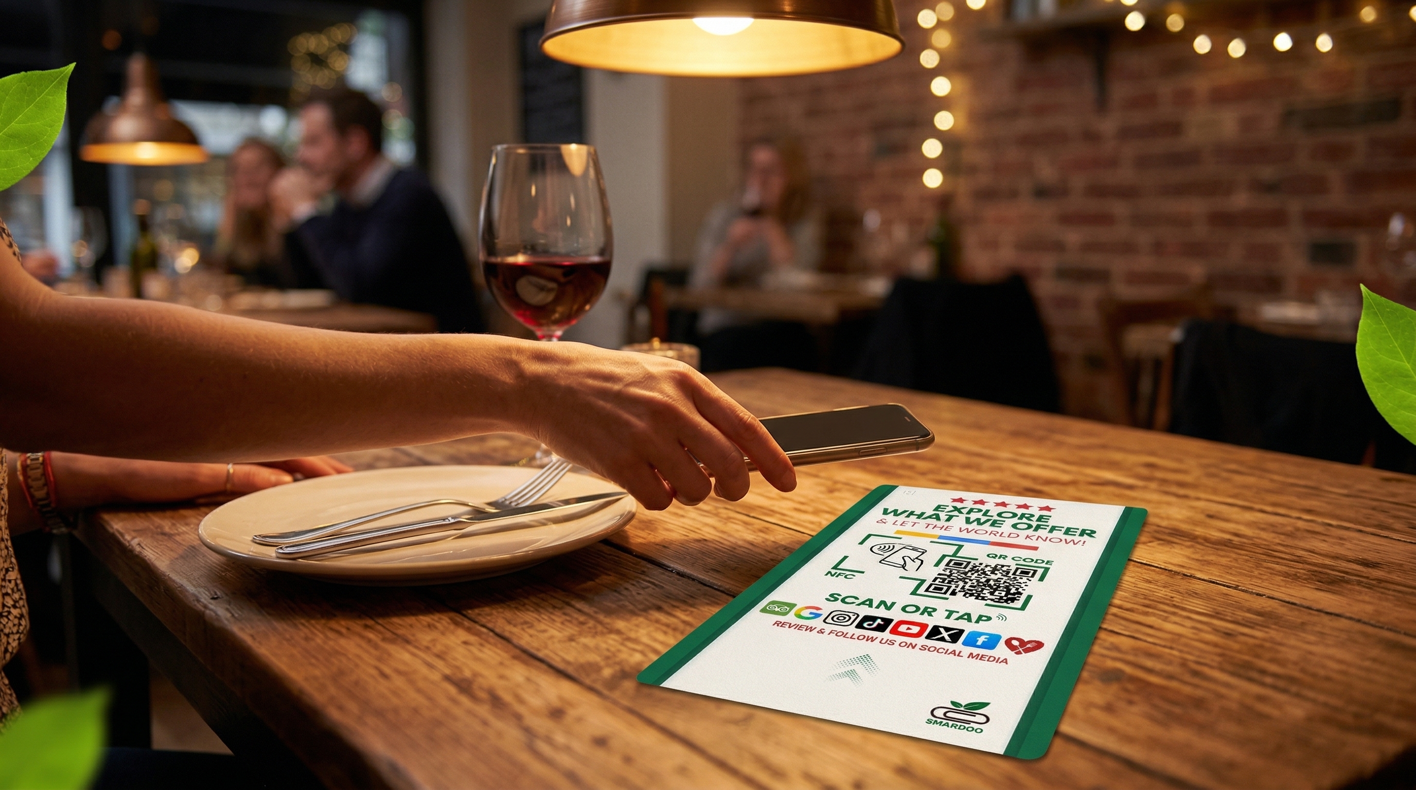 Smardoo sticker σε εστιατόριο